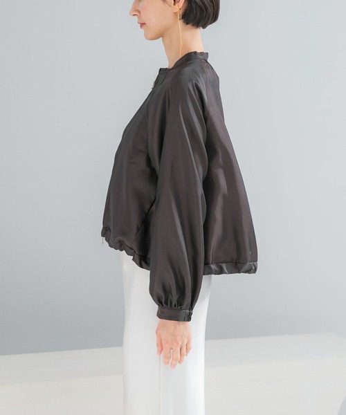 URBAN RESEARCH ROSSO WOMEN（アーバンリサーチ　ロッソ）の「ビンテージツイルライトブルゾン（ブルゾン・レディース・ダークブラウン/アイボリー・FREE）」の14枚目の写真