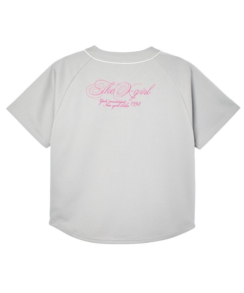 X-girl（エックスガール）の「SCRIPT LOGO BASEBALL SHIRT（シャツ/ブラウス・レディース・グレー/ブラック・S/M）」の15枚目の写真