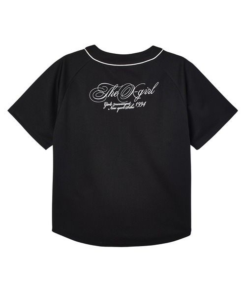 X-girl（エックスガール）の「SCRIPT LOGO BASEBALL SHIRT（シャツ/ブラウス・レディース・グレー/ブラック・S/M）」の17枚目の写真