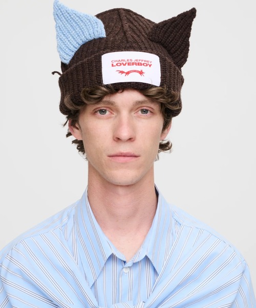 Charles Jeffrey Loverboy（チャールズジェフリーラバーボーイ）の「Charles Jeffrey LOVERBOY/チャールズジェフリーラバーボーイ/CHUNKY EARS BEANIE（ニットキャップ/ビーニー・メンズ・イエロー/パープル/ピンク/ブルー/ブラウン/ブラック・F）」の10枚目の写真
