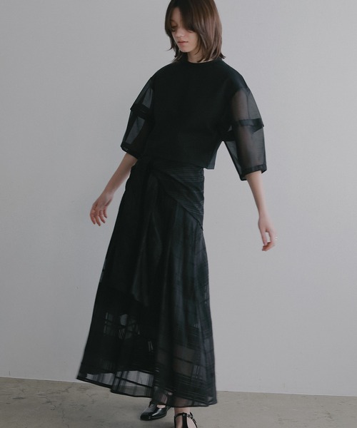 MANOF（マノフ）の「SHEER SLEEVES CUT TOPS（Tシャツ/カットソー・レディース・ブラック/ホワイト・F）」の13枚目の写真