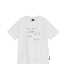 GRUNGE TEXT DAMAGED T-SHIRTS [WHITE]