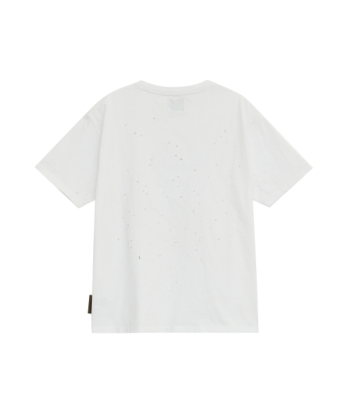 DEFGARMENTS（デフグラメンツ）の「GRUNGE TEXT DAMAGED T-SHIRTS [WHITE]（Tシャツ/カットソー・レディース・その他・MEDIUM/LARGE）」の2枚目の写真
