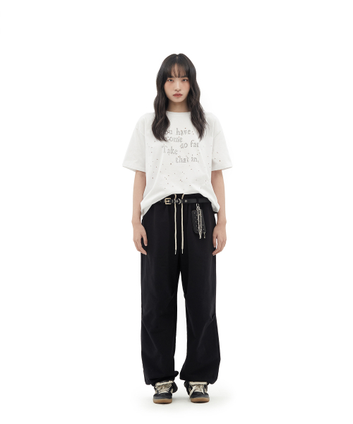DEFGARMENTS（デフグラメンツ）の「GRUNGE TEXT DAMAGED T-SHIRTS [WHITE]（Tシャツ/カットソー・レディース・その他・MEDIUM/LARGE）」の3枚目の写真