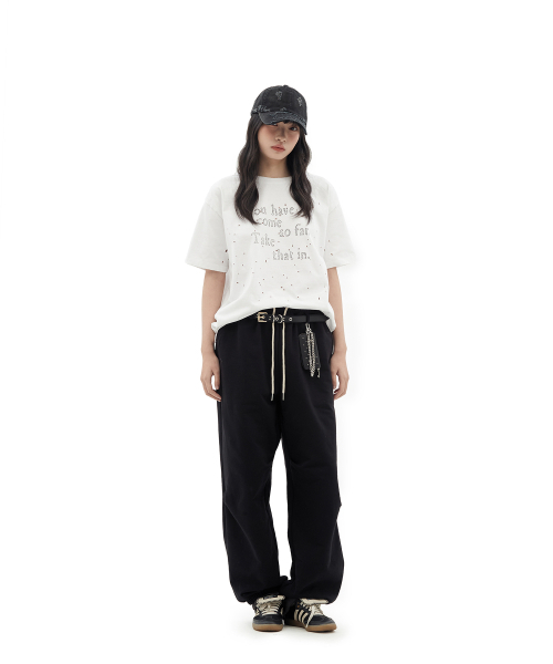 DEFGARMENTS（デフグラメンツ）の「GRUNGE TEXT DAMAGED T-SHIRTS [WHITE]（Tシャツ/カットソー・レディース・その他・MEDIUM/LARGE）」の4枚目の写真