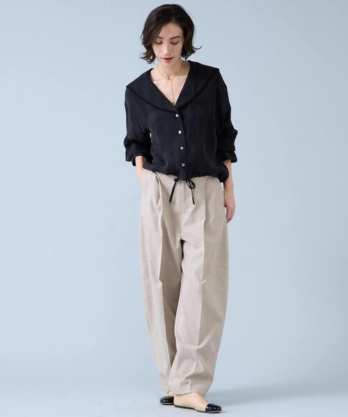 Liesse（リエス）の「麻調カーブパンツ（その他パンツ・レディース・ナチュラル/チャコールグレー・2/3）」の5枚目の写真