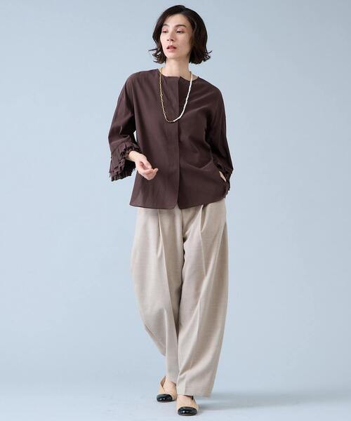 Liesse（リエス）の「麻調カーブパンツ（その他パンツ・レディース・ナチュラル/チャコールグレー・2/3）」の11枚目の写真