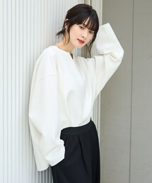 Rouge vif | ダブルフェイスプルオーバーブラウス/春服/オフィスカジュアル/レイヤードトップス/手洗い可能(シャツ/ブラウス)