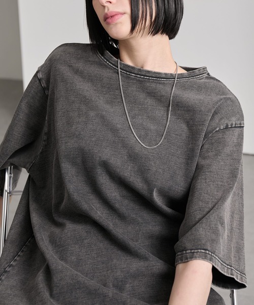 cussil(クシル)の「【cussil/クシル】リファインコットンワイドショートシルエット半袖Tシャツ(Tシャツ/カットソー・メンズ・ブラック/ホワイト/ブラック系/グレー系・L/S/M)」の7枚目の写真