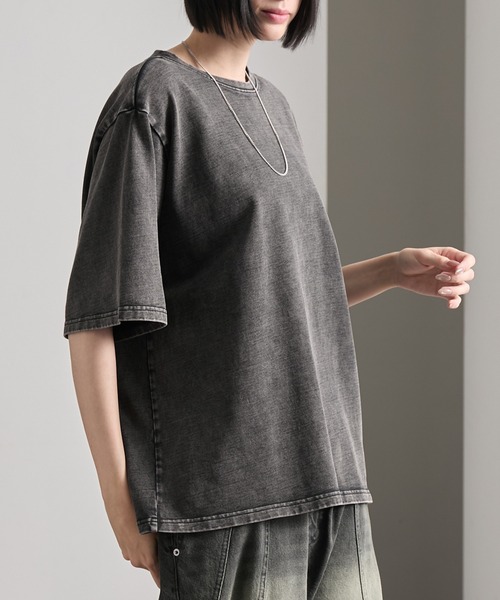 cussil(クシル)の「【cussil/クシル】リファインコットンワイドショートシルエット半袖Tシャツ(Tシャツ/カットソー・メンズ・ブラック/ホワイト/ブラック系/グレー系・L/S/M)」の11枚目の写真