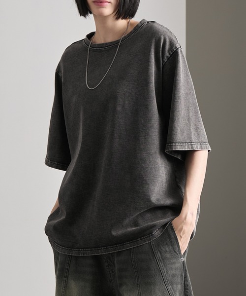 cussil(クシル)の「【cussil/クシル】リファインコットンワイドショートシルエット半袖Tシャツ(Tシャツ/カットソー・メンズ・ブラック/ホワイト/ブラック系/グレー系・L/S/M)」の12枚目の写真