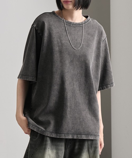 cussil(クシル)の「【cussil/クシル】リファインコットンワイドショートシルエット半袖Tシャツ(Tシャツ/カットソー・メンズ・ブラック/ホワイト/ブラック系/グレー系・L/S/M)」の5枚目の写真