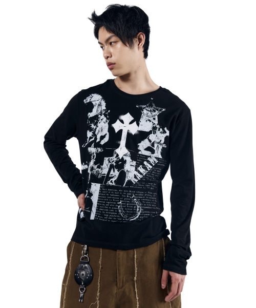AAKAM(アーカム)の「Cross Paper Long Sleeve (Black)(Tシャツ/カットソー・レディース・その他・1/2)」の12枚目の写真
