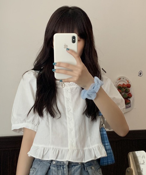 Flugge(フラッジー)の「フリル半袖シャツブラウス(シャツ/ブラウス・レディース・ホワイト/ピンク・LARGE/MEDIUM)」の11枚目の写真