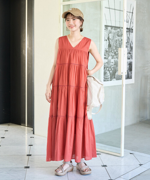 FREAK'S STORE(フリークスストア)の「限定展開 インド ティアード ハシゴレース ノースリーブ ワンピース(ワンピース・レディース・レッド/ブラウン系その他/ブラック/オフホワイト/ブルー・SMALL/MEDIUM)」の19枚目の写真