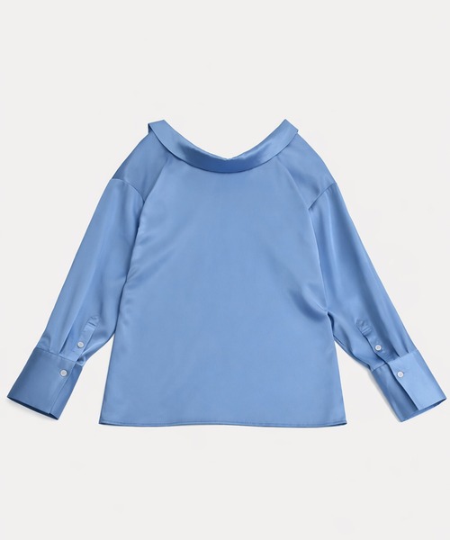 kiehtova（キエトヴァ）の「【kiehtova】EFFORTLESS V-NECK SHIRT/エフォートレスブイネックシャツ KTWR61（シャツ/ブラウス・レディース・ホワイト/ブルー・FREE）」の12枚目の写真