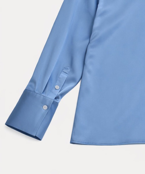 kiehtova（キエトヴァ）の「【kiehtova】EFFORTLESS V-NECK SHIRT/エフォートレスブイネックシャツ KTWR61（シャツ/ブラウス・レディース・ホワイト/ブルー・FREE）」の14枚目の写真