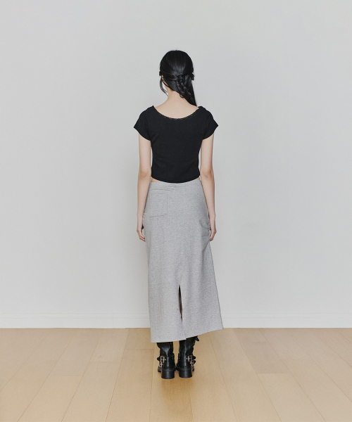 PAIN OR PLEASURE(ペインオアプレジャー)の「TIED LONG SKIRT melange grey(スカート・レディース・その他・SMALL/MEDIUM)」の3枚目の写真