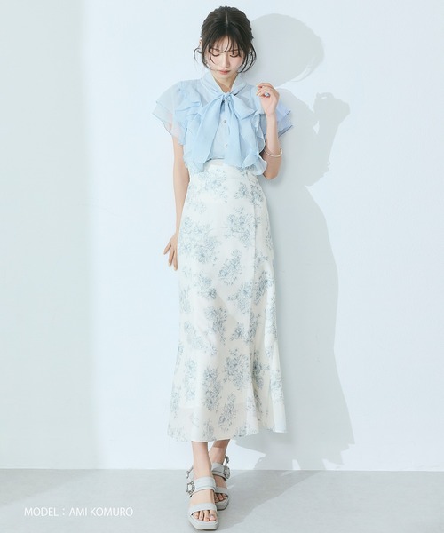 MISCH MASCH(ミッシュマッシュ)の「2026春夏新作 フラワージュイレースアップマーメイドスカート(スカート・レディース・グレー/ブルー/ブラウン・S/M)」の3枚目の写真