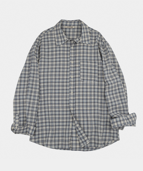 LETTERCOMO(レテルコモ)の「エイプレイ パステルチェックシャツ ピーチブルー(シャツ/ブラウス・レディース・その他・MEDIUM/LARGE)」の1枚目の写真