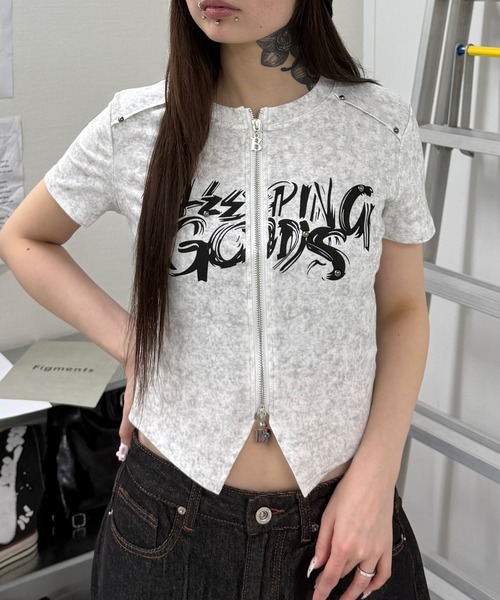 Figments(フィグメンツ)の「SHEEPINGジップトップ(Tシャツ/カットソー・レディース・ホワイト/スミクロ・FREE)」の10枚目の写真