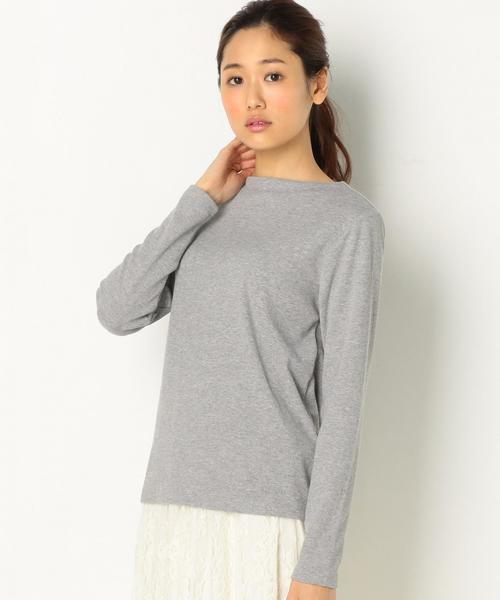 Another Edition(アナザーエディション)の「スパンテレコボトルネックプルオーバー/AEBFC T/Rスパンテレコ BN PO◆(Tシャツ/カットソー・レディース・ホワイト/ブラック/ライトグレー・FREE)」の3枚目の写真