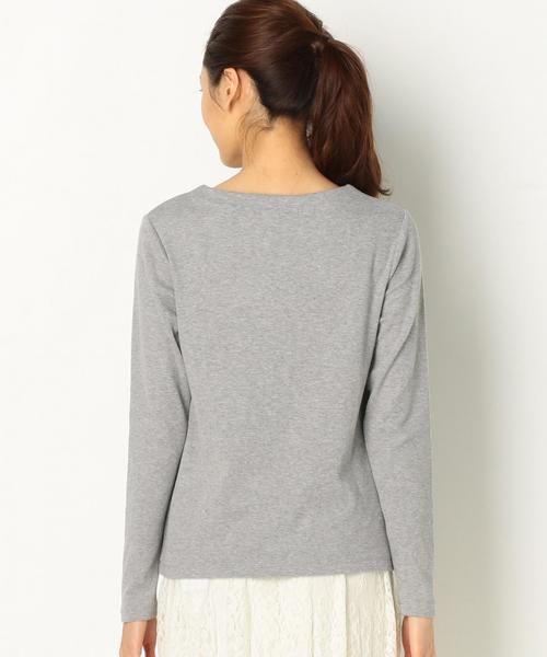 Another Edition(アナザーエディション)の「スパンテレコボトルネックプルオーバー/AEBFC T/Rスパンテレコ BN PO◆(Tシャツ/カットソー・レディース・ホワイト/ブラック/ライトグレー・FREE)」の4枚目の写真