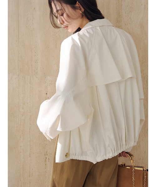 anuans（アニュアンス）の「ライトトレンチミドルブルゾン（ブルゾン・レディース・アイボリー/ブラック/ベージュ・FREE）」の7枚目の写真