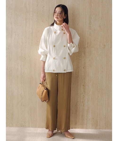 anuans（アニュアンス）の「ライトトレンチミドルブルゾン（ブルゾン・レディース・アイボリー/ブラック/ベージュ・FREE）」の10枚目の写真