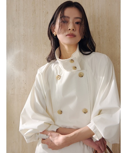 anuans（アニュアンス）の「ライトトレンチミドルブルゾン（ブルゾン・レディース・アイボリー/ブラック/ベージュ・FREE）」の11枚目の写真