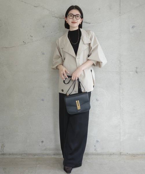 anuans（アニュアンス）の「ライトトレンチミドルブルゾン（ブルゾン・レディース・アイボリー/ブラック/ベージュ・FREE）」の20枚目の写真