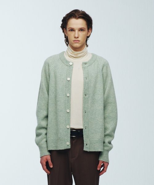 KNITTED(ニッティド)の「シェギドック ウール100% ラウンドカーディガン MINT(カーディガン/ボレロ・レディース・その他・LARGE/MEDIUM/X-LARGE)」の12枚目の写真