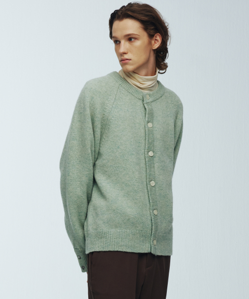 KNITTED(ニッティド)の「シェギドック ウール100% ラウンドカーディガン MINT(カーディガン/ボレロ・レディース・その他・LARGE/MEDIUM/X-LARGE)」の6枚目の写真