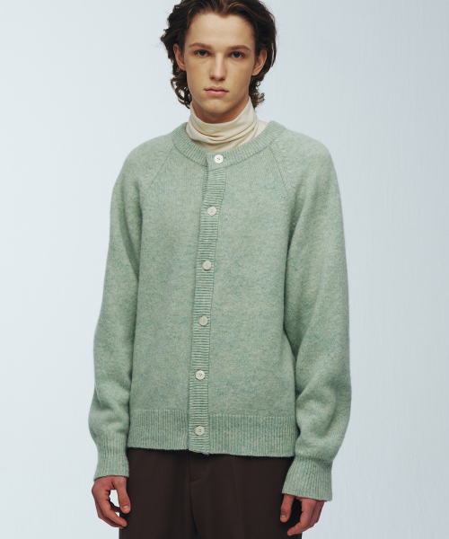 KNITTED(ニッティド)の「シェギドック ウール100% ラウンドカーディガン MINT(カーディガン/ボレロ・レディース・その他・LARGE/MEDIUM/X-LARGE)」の2枚目の写真