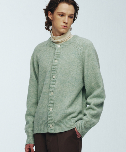 KNITTED(ニッティド)の「シェギドック ウール100% ラウンドカーディガン MINT(カーディガン/ボレロ・レディース・その他・LARGE/MEDIUM/X-LARGE)」の3枚目の写真