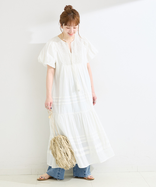 B.C STOCK(ベーセーストック)の「ウォッシャブル / バルーンスリーブワンピース(ワンピース・レディース・ブラック/ホワイト/ブラウン・FREE)」の8枚目の写真