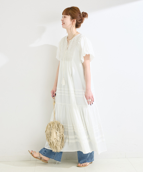 B.C STOCK(ベーセーストック)の「ウォッシャブル / バルーンスリーブワンピース(ワンピース・レディース・ブラック/ホワイト/ブラウン・FREE)」の9枚目の写真