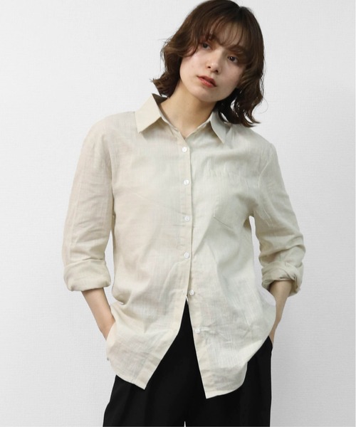 THE CELL.(ザセルドット)の「テンセルリネン BIGシャツ TENCEL LINEN OVERSIZED SHIRT(シャツ/ブラウス・レディース・オフホワイト/ブラック/アイボリー・FREE)」の1枚目の写真