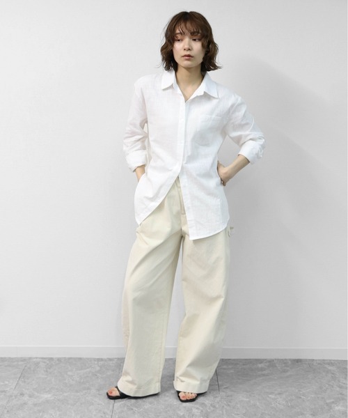 THE CELL.(ザセルドット)の「テンセルリネン BIGシャツ TENCEL LINEN OVERSIZED SHIRT(シャツ/ブラウス・レディース・オフホワイト/ブラック/アイボリー・FREE)」の8枚目の写真