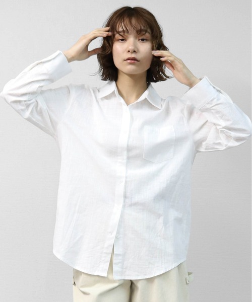 THE CELL.(ザセルドット)の「テンセルリネン BIGシャツ TENCEL LINEN OVERSIZED SHIRT(シャツ/ブラウス・レディース・オフホワイト/ブラック/アイボリー・FREE)」の6枚目の写真