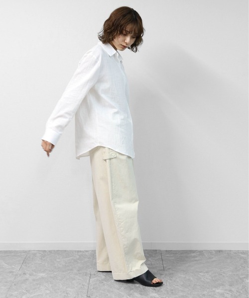 THE CELL.(ザセルドット)の「テンセルリネン BIGシャツ TENCEL LINEN OVERSIZED SHIRT(シャツ/ブラウス・レディース・オフホワイト/ブラック/アイボリー・FREE)」の10枚目の写真