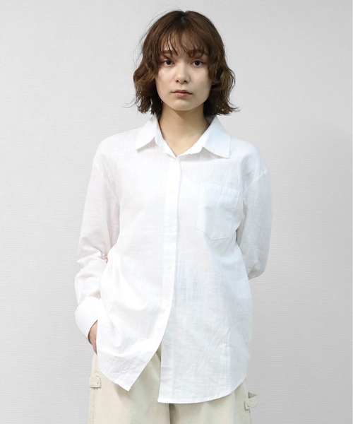 THE CELL.(ザセルドット)の「テンセルリネン BIGシャツ TENCEL LINEN OVERSIZED SHIRT(シャツ/ブラウス・レディース・オフホワイト/ブラック/アイボリー・FREE)」の5枚目の写真