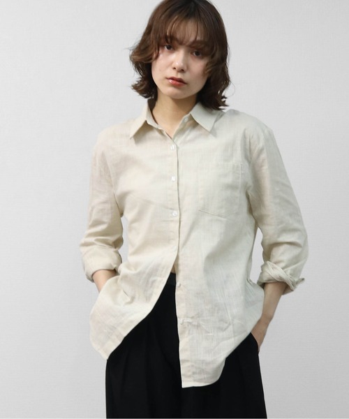 THE CELL.(ザセルドット)の「テンセルリネン BIGシャツ TENCEL LINEN OVERSIZED SHIRT(シャツ/ブラウス・レディース・オフホワイト/ブラック/アイボリー・FREE)」の12枚目の写真