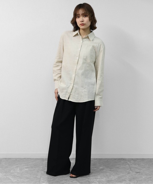 THE CELL.(ザセルドット)の「テンセルリネン BIGシャツ TENCEL LINEN OVERSIZED SHIRT(シャツ/ブラウス・レディース・オフホワイト/ブラック/アイボリー・FREE)」の17枚目の写真