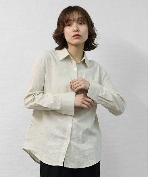 THE CELL.(ザセルドット)の「テンセルリネン BIGシャツ TENCEL LINEN OVERSIZED SHIRT(シャツ/ブラウス・レディース・オフホワイト/ブラック/アイボリー・FREE)」の18枚目の写真