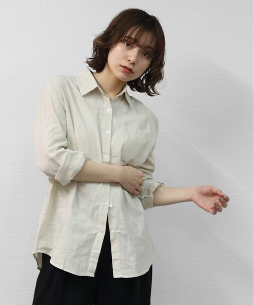 THE CELL.(ザセルドット)の「テンセルリネン BIGシャツ TENCEL LINEN OVERSIZED SHIRT(シャツ/ブラウス・レディース・オフホワイト/ブラック/アイボリー・FREE)」の13枚目の写真