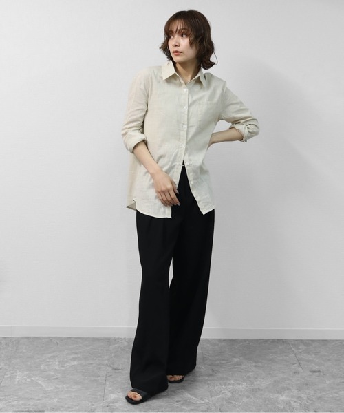 THE CELL.(ザセルドット)の「テンセルリネン BIGシャツ TENCEL LINEN OVERSIZED SHIRT(シャツ/ブラウス・レディース・オフホワイト/ブラック/アイボリー・FREE)」の14枚目の写真