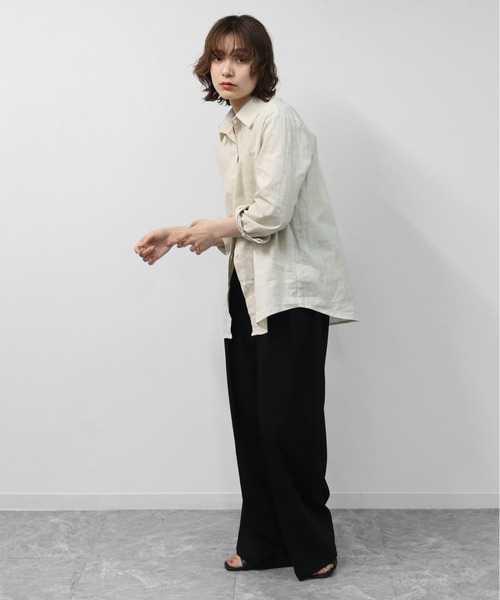 THE CELL.(ザセルドット)の「テンセルリネン BIGシャツ TENCEL LINEN OVERSIZED SHIRT(シャツ/ブラウス・レディース・オフホワイト/ブラック/アイボリー・FREE)」の16枚目の写真