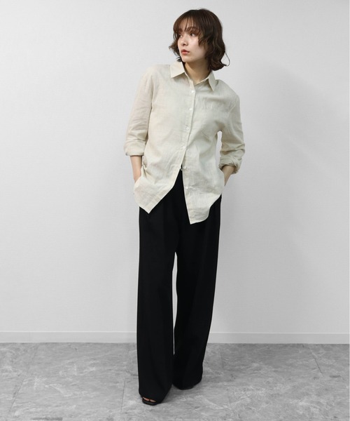 THE CELL.(ザセルドット)の「テンセルリネン BIGシャツ TENCEL LINEN OVERSIZED SHIRT(シャツ/ブラウス・レディース・オフホワイト/ブラック/アイボリー・FREE)」の15枚目の写真