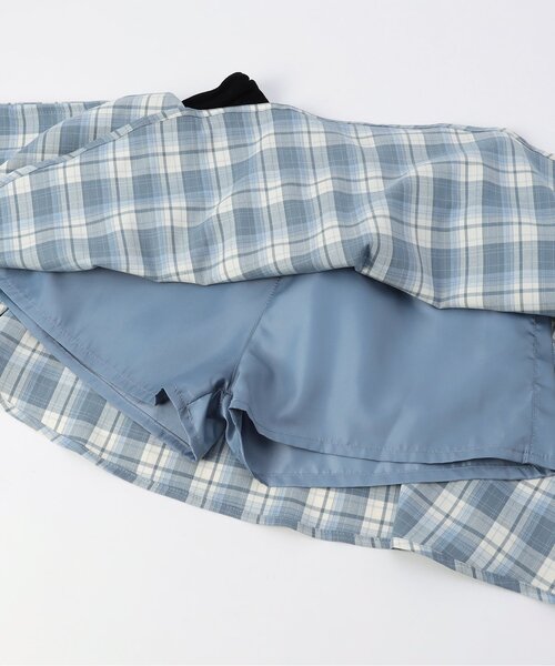 algy(アルジー)の「アシメヘムチェックスカパン(スカート・キッズ・ブラック/グレー/サックスブルー・140/130/160/150)」の20枚目の写真